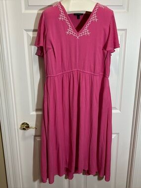 Lane Bryant Hot Pink Midi Dress